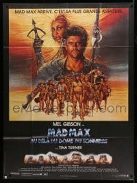 5k805 MAD MAX BEYOND THUNDERDOME French 1p '85 Richard Amsel art of Mel Gibson & Tina Turner!