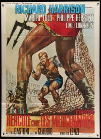 5k817 MESSALINA VS. THE SON OF HERCULES French 1p '64 Umberto Lenzi, Casaro sword & sandal art!