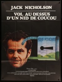 5k838 ONE FLEW OVER THE CUCKOO'S NEST French 1p '76 different art of Nicholson, Forman classic!