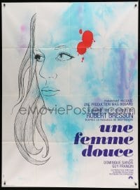 5k959 UNE FEMME DOUCE French 1p '69 Robert Bresson's Une femme douce, wonderful art by Chica!