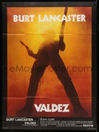5k963 VALDEZ IS COMING French 1p '71 Burt Lancaster, written by Elmore Leonard, cool silhouette!