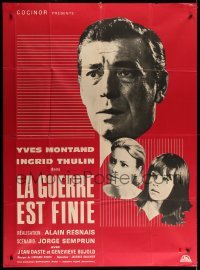 5k974 WAR IS OVER French 1p '66 Alain Resnais' La guerre est finie, Yves Montand, Thulin, Bujold