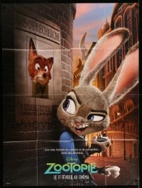 5k997 ZOOTOPIA advance French 1p '16 Walt Disney, welcome to the urban jungle, wanted poster image!