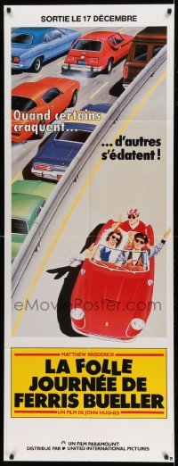 5k544 FERRIS BUELLER'S DAY OFF French door panel '86 best art of Broderick & friends in Ferrari!
