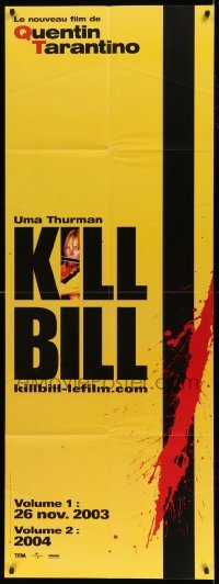 5k551 KILL BILL VOL 1/KILL BILL VOL 2 French door panel '03 Quentin Tarantino, Uma Thurman, cool!