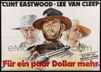 5k051 FOR A FEW DOLLARS MORE German 33x47 R78 great Casaro art of Eastwood, Kinski & Van Cleef
