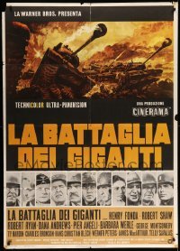 5k320 BATTLE OF THE BULGE Cinerama Italian 1p R70s Henry Fonda, Robert Shaw & top cast, cool art!