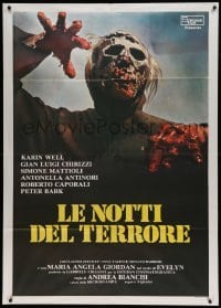 5k331 BURIAL GROUND Italian 1p '81 Le notti del terrore, best different zombie artwork!
