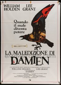 5k343 DAMIEN OMEN II Italian 1p '78 cool art of demonic crow, the first time was only a warning!