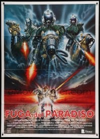 5k362 FLIGHT FROM PARADISE Italian 1p '91 Casaro art of futuristic soldiers with armored camels!