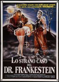 5k364 FRANKENSTEIN GENERAL HOSPITAL Italian 1p '88 different Pitarelli art of monster & sexy nurse!