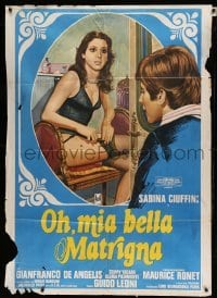 5k435 OH MIA BELLA MATRIGNA! Italian 1p '76 artwork of sexiest half-dressed Sabina Ciuffini!