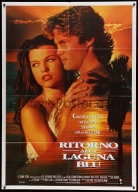5k456 RETURN TO THE BLUE LAGOON Italian 1p '91 close up of sexy Milla Jovovich and Brian Krause!