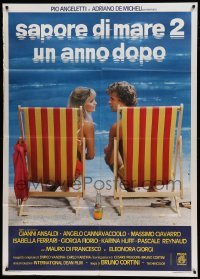 5k459 SAPORE DI MARE 2 UN ANNO DOPO Italian 1p '83 great image of lovers sitting on the beach!