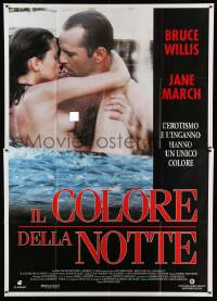 5k270 COLOR OF NIGHT Italian 2p '94 c/u of Bruce Willis & naked Jane March in the heat of desire!