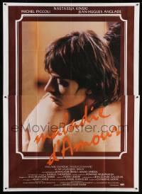 5k286 MALADY OF LOVE Italian 2p '87 Maladie D'Amour, naked Nastassja Kinski embracing her lover!