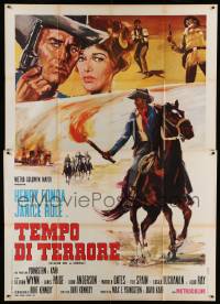 5k305 WELCOME TO HARD TIMES Italian 2p '67 art of cowboy Henry Fonda, Killer on a Horse!