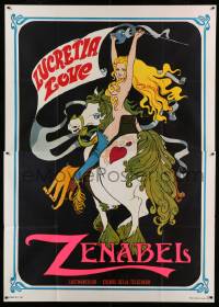 5k307 ZENABEL Italian 2p '69 great art of sexy naked blonde Lucretia Love on horseback!