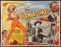 5k177 CALAMITY JANE Mexican LC '53 Doris Day & Howard Keel on after wedding + great art!