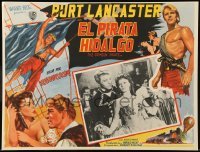 5k183 CRIMSON PIRATE Mexican LC '52 close up of Burt Lancaster & pretty Eva Bartok in formal gown!
