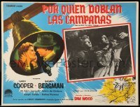5k194 FOR WHOM THE BELL TOLLS Mexican LC R50s c/u of Gary Cooper & Ingrid Bergman staring in awe!