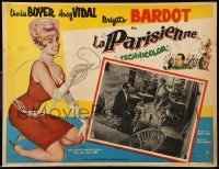 5k212 LA PARISIENNE Mexican LC '58 great image of sexy Brigitte Bardot seducing an older man!
