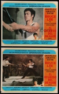 5k158 RETURN OF THE DRAGON 2 Mexican LCs '74 Bruce Lee classic, great kung fu images!