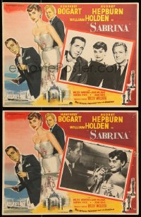 5k160 SABRINA 2 Mexican LCs '54 Audrey Hepburn, Humphrey Bogart & William Holden, Billy Wilder!