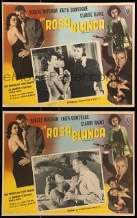 5k164 WHERE DANGER LIVES 2 Mexican LCs '50 great images of Robert Mitchum & sexy Faith Domergue!