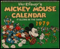 5k105 MICKEY MOUSE 11x13 wall calendar '79 great cartoon art, it glows in the dark!