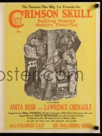 5k062 CRIMSON SKULL pressbook '21 colored cowboys Anita Bush & Lawrence Chenault, lost film!