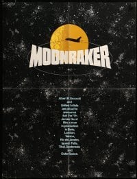 5k125 MOONRAKER 11x14 promo brochure '79 Roger Moore as James Bond, unfolds to make 21x28 poster!