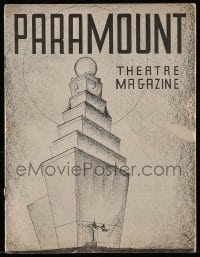 5m048 PARAMOUNT THEATRE program September 1, 1937 great deco cover art of the theater!