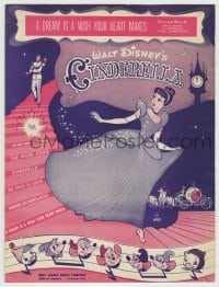 5m008 CINDERELLA sheet music '50 Walt Disney cartoon classic, A Dream is a Wish Your Heart Makes!