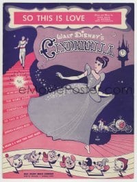 5m012 CINDERELLA color sheet music '50 Walt Disney cartoon classic, So This is Love!