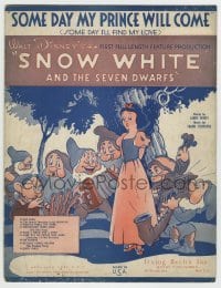5m005 SNOW WHITE & THE SEVEN DWARFS sheet music '37 Disney classic, Some Day My Prince Will Come!
