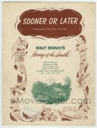 5m018 SONG OF THE SOUTH sheet music '46 Walt Disney cartoon art, Sooner or Later!