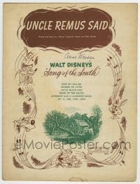 5m019 SONG OF THE SOUTH sheet music '46 Walt Disney cartoon art, Uncle Remus Said!