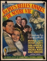 5p224 BEST YEARS OF OUR LIVES Belgian '47 Myrna Loy, Fredric March, Teresa Wright, Mayo, Andrews!