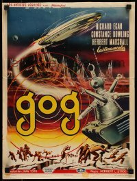5p243 GOG Belgian '54 sci-fi, wacky Frankenstein of steel robot destroys its makers!