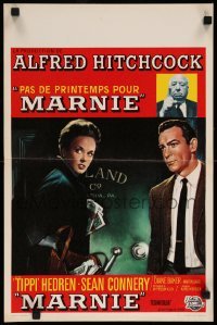 5p257 MARNIE Belgian '64 different art of Sean Connery & Tippi Hedren, Alfred Hitchcock