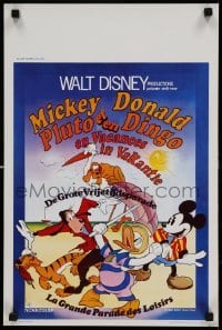 5p259 MICKEY ET DONALD EN VACANCES Belgian '74 Disney, art of Mickey, Donald, Pluto, Goofy, more!