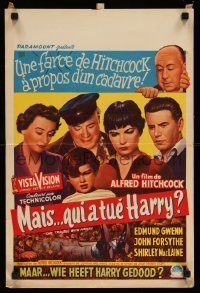5p281 TROUBLE WITH HARRY Belgian '55 Alfred Hitchcock, Edmund Gwenn, Forsythe & Shirley MacLaine!
