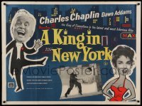 5p097 KING IN NEW YORK British quad '57 Charlie Chaplin, Dawn Addams, Michael Chaplin
