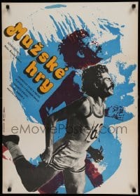 5p403 MUZHSKIE IGRY NA SVEZHEM VOZDUKHE Czech 23x32 '78 W.A. Schlosser artwork of runner!