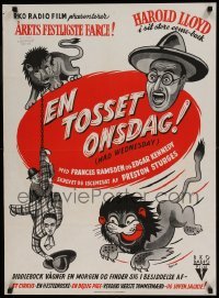 5p141 SIN OF HAROLD DIDDLEBOCK Danish '51 Preston Sturges, Mailind art of Harold Lloyd & lions!