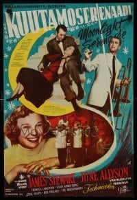 5p177 GLENN MILLER STORY Finnish '54 James Stewart in title role, June Allyson, Louis Armstrong!