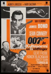 5p178 GOLDFINGER Finnish R60s great images of Sean Connery as James Bond + gold Shirley Eaton!