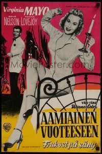 5p203 SHE'S BACK ON BROADWAY Finnish '54 full-length sexy Virginia Mayo in skimpy outfit!