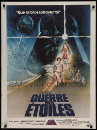 5p618 STAR WARS French 24x31 '77 George Lucas classic sci-fi epic, great art by Tom Jung!